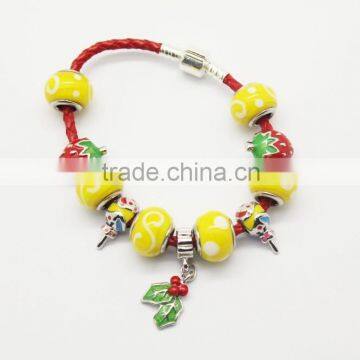 DIY Bead Teen Imitation Leather Bracelet With Egg Beads photo-4