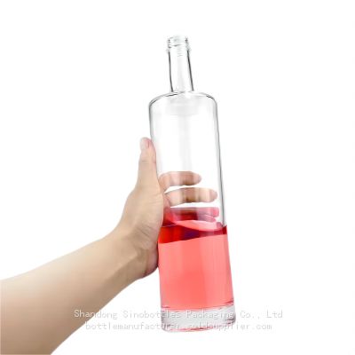 700 ml Empty Gin Bottles Sale round vodka bottle with screw top gold supplier SinoBottles Packaging