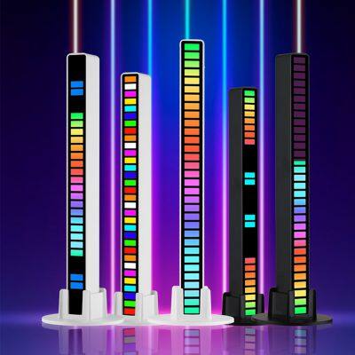 Car Atmosphere light LED Voice-controlled Light with APP Bluetooth RGB Fantasy Color Computer Desktop Rhythm Sensor Light