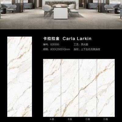 Foshan Sintered Stone 800X2600X9mm Glazed Bathroom Soft Matte Interior Floor Wall Tiles