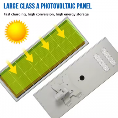 Outdoor Lighting Ip65 Waterproof Streetlight Engineering Integrated All in One Solar Led Street Lamp photo-3