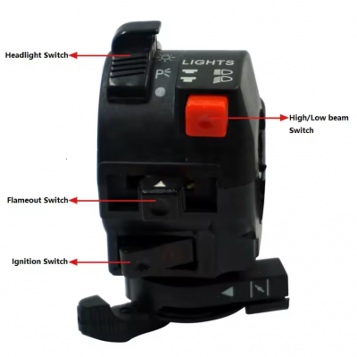 Motorcycle Low and High Beam Light Switch Ignition Switch Assembly for Motorcycle photo-5