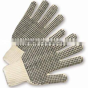 10guage natural white pvc dotted gloves