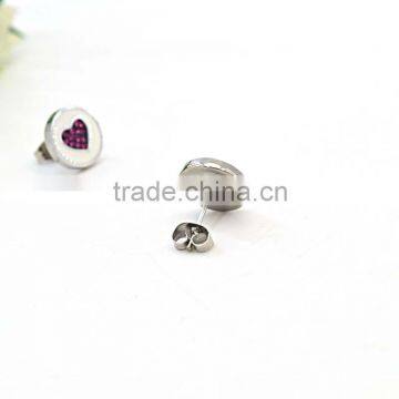 Stainless Steel Girlfriend Heart Pendant Necklace Earring Red Heart Jewelry photo-3