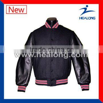 Custom Made Plus Size Varsity Jacket Black