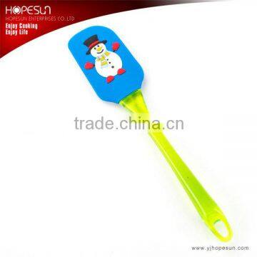 Best sell blue silicone bowl scraper with plastic handle