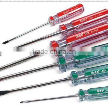6pcs Colorful Transparent Handle Screwdriver Set Crossed and Slotted Screwdriver photo-2