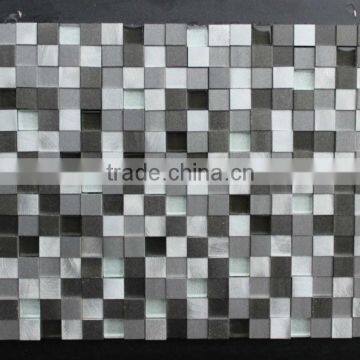 straight edge aluminium mosaic square dark silver