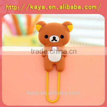 Promotional soft pvc custom bookmark with cartoon design