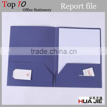 Screen print logo and Double pockets report file with plastic holder on front cover