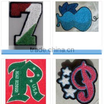 2016 cheap excellent quality different number,letters or logos embroidery chenille patch