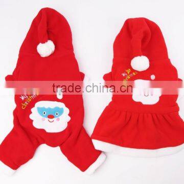 Red Christmas Fleece Dog Hoodie Clothes Superwarm photo-5