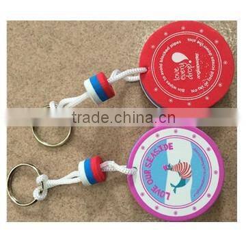 diameter 6cm round eva floating keychains with your logo printed