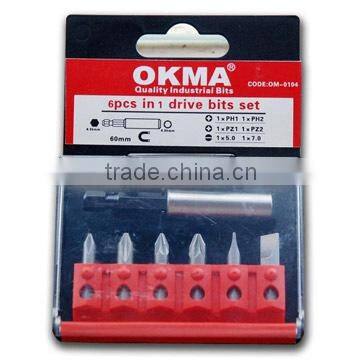 6 Pcs Screwdriver Bits With Bit Holder Set