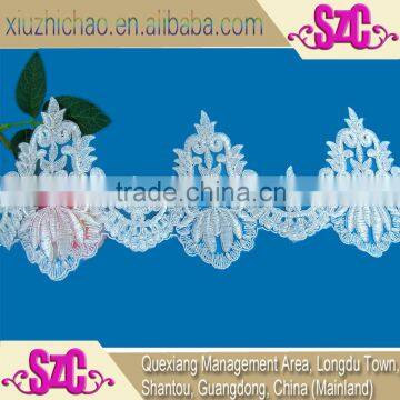 T0059 (0.8) 2015 hot sale high quality embroidered bridal lace trim for wedding dress