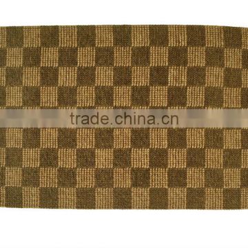 Natural Fibres Jute Hemp Small Check Rug