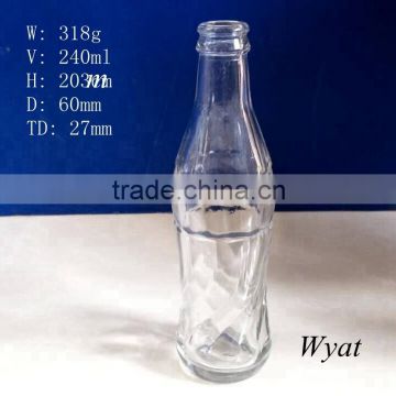 240ml soda glass bottle preforms fruit juice glass bottle 8 ounce beverage glass bottle wholesale