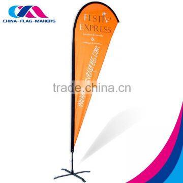 custom made market advertise flat teardrop flag for sale