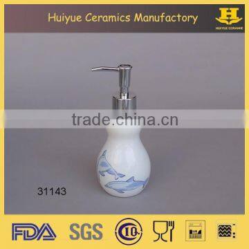 Ceramic Bathroom Cups, Dolphin Pattern Gargle Cup, Decal Bathroom Set photo-3