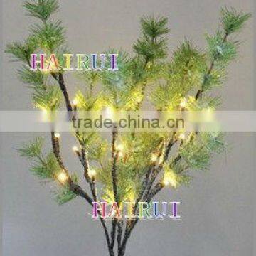 24L warm LED snowy green pine light