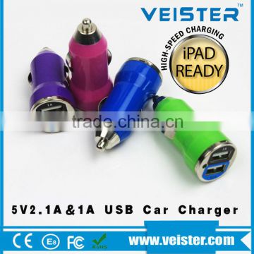 Premium usb car charger for mobile phone with 2 ports