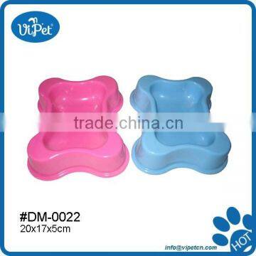 Bone shape plastic pet feeder bowl