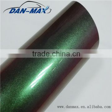 High glossy pearl glitter green vinyl wrap chameleon car sticker