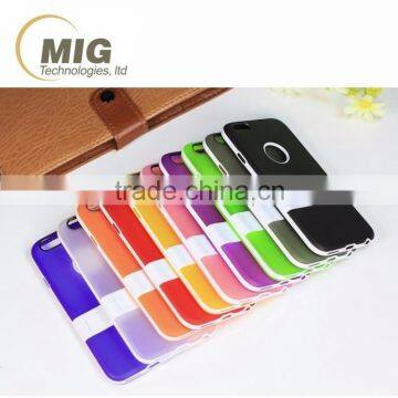 Frosted solid color TPU kickstand mobile phone case for iphone 4 / 4s