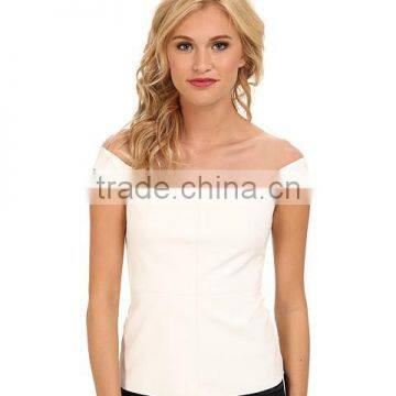 New Model Off-the-shoulder Look With Cap Sleeves t Shirt Women's Blouse photo-2