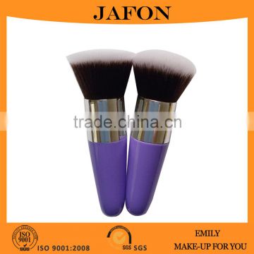 Lavender short handle cosmetic nylon hair kabuki brushes for makeup