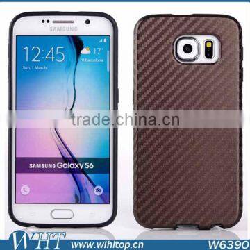 Wholesale Grain Carbon TPU Case Protective Case Cover For Samsung Galaxy S6 photo-3