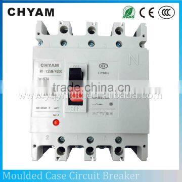 MCCB YMM1-125M/4300 63A electrical plastic Moulded Case Air Circuit Breaker 4P CE high quality