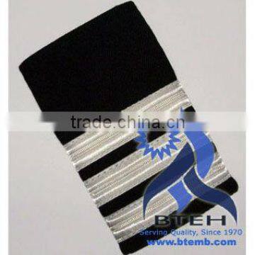 Pilot Epaulettes | Airline Epaulettes | Pilot Uniform Epaulette with Silver Wire French Braid