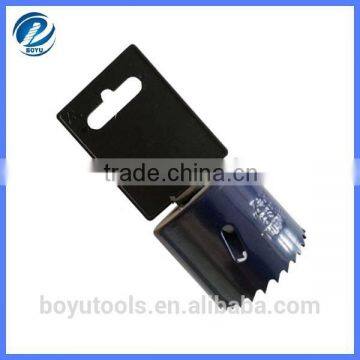 Bi-metal hole saw with plastic hangle