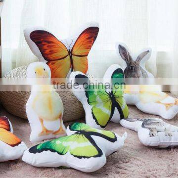 DIY 3D digital photo printed cushion cover,animal shape with pp cotton filling