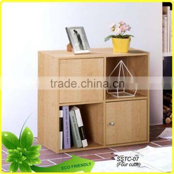 wooden cube bookcase 4 cube bookcase /storage cabinet cheap price