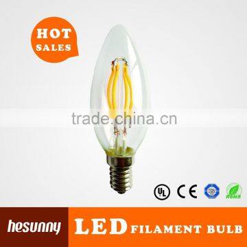 4w curved filament led candle bulb