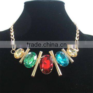 Wholesale Colorful Acrylic Stone Statement Necklace Jewelry Fashion