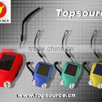 frog shape 2 led Solar Dynamo plastic torch