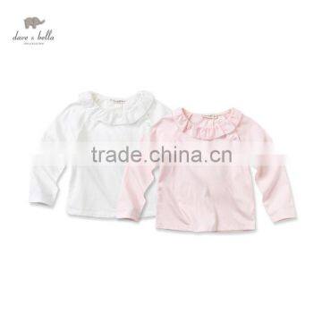 DB2489 dave bella 2016 spring 100% cotton girls boutique T-shirt children's clothes girls T-shirt child cotton blouse