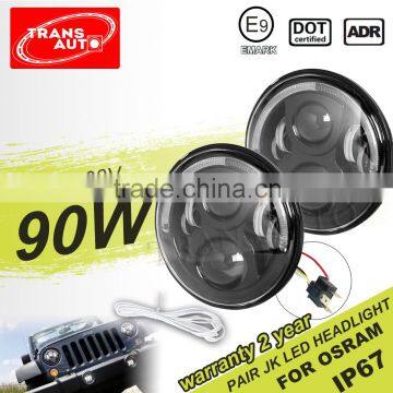 7inch Round Halo White Angel Eyes Jeep Wrangler JK LED Headlight for Jeep 97-2016 Wrangler JK LJ