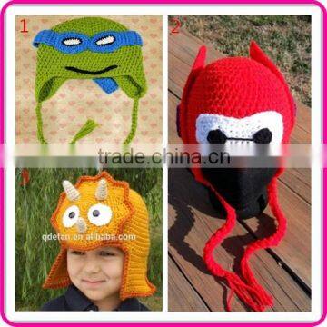 handmade crochet cartoon character patterns beanie hat for kids