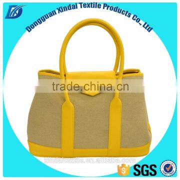 Fashion pu leather handbag for shopping and promotion, good quality fast delivery OEM canvas PU bag