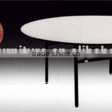 Heavy Duty High Pressure Laminate Plywood Top Hotel Coils Round Folding Banquet Tables