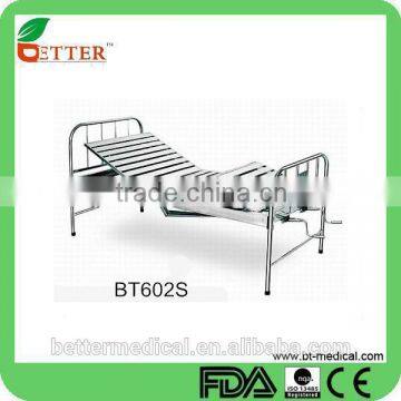 2-Crank manual stainless steel hospital bed