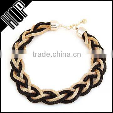 Best selling fashion metal weave colors snake chain necklace