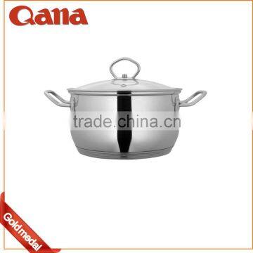 Straight Nostick Glass Lid Stainless Steel Cookware Set photo-3