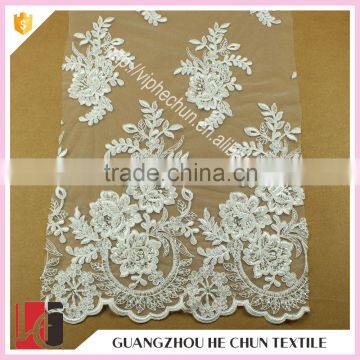 HC-5676-1 Hechun Sew Stone Bead Ivory Bridal Lace Fabric for Wedding Dress 2016 photo-2