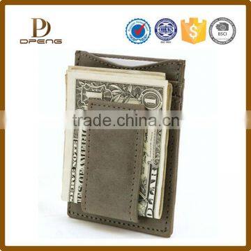 card slots holder pu leather money clip