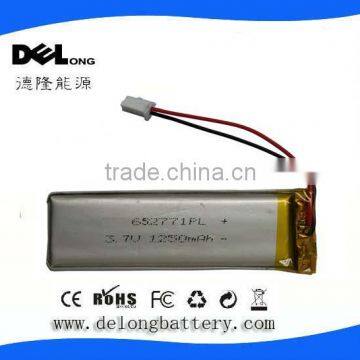 3.7v 1250mah flat lithium ion polymer battery